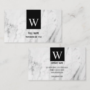Anpassningsbar Monogram Elegant Vit marmor Profess Visitkort