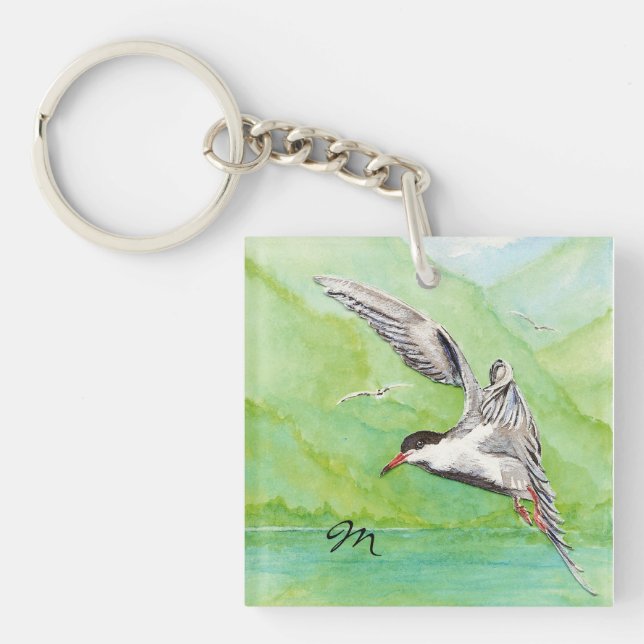 Anpassningsbar Monogram eller Namn Common Tern Bir (Framsidan)