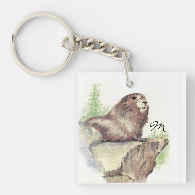 Anpassningsbar Monogram eller Namn Marmot Animal (Framsidan)