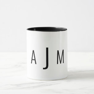 Anpassningsbar Monogram - enkelt modernt teckensni Mugg