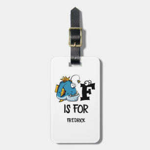 Anpassningsbar monogram F är för illustration av f Bagagebricka