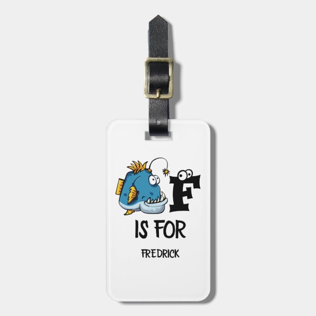 Anpassningsbar monogram F är för illustration av f Bagagebricka (Vertikal Framsida)