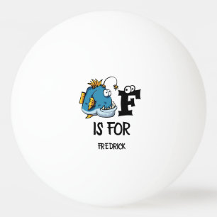 Anpassningsbar monogram F är för illustration av f Pingisboll