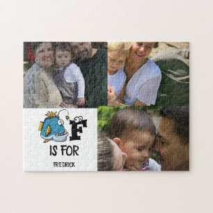 Anpassningsbar monogram F är för illustration av f Pussel