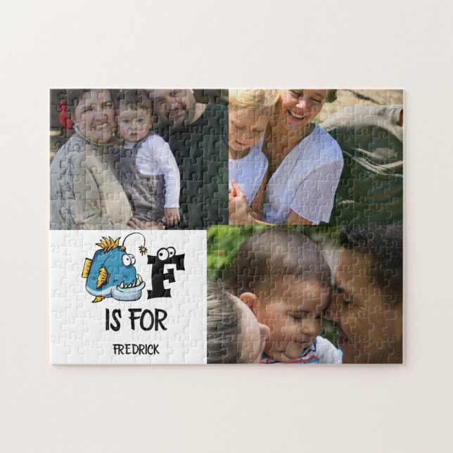 Anpassningsbar monogram F är för illustration av f Pussel (Horisontell)