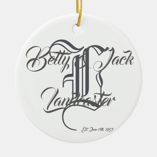 Anpassningsbar monogram-familjens ornament (Framsidan)