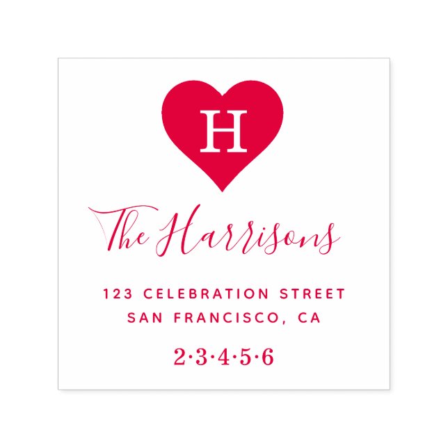 Anpassningsbar Monogram, Family Namn & Returadress Självfärgande Stämpel (Design)