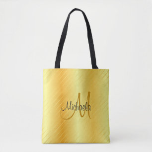 Anpassningsbar Monogram Faux Guld Modern Elegant-m Tygkasse