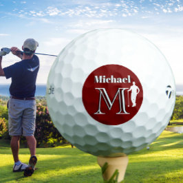 Anpassningsbar Monogram First Namn Golfer