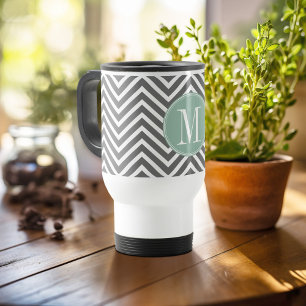 Anpassningsbar Monogram för av träkol- och myntve Resemugg