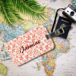 Anpassningsbar Monogram för färggrann Blommigt Leh Bagagebricka