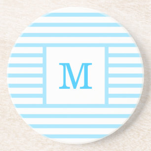 Anpassningsbar Monogram för himlar Blue and White Underlägg