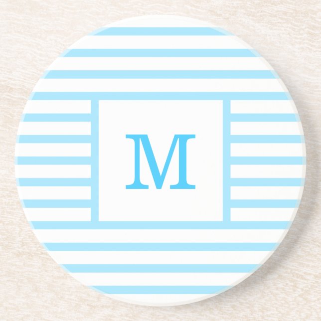 Anpassningsbar Monogram för himlar Blue and White  Underlägg (Framsidan)