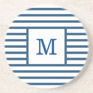 Anpassningsbar Monogram för mörk blått och vita Ra Underlägg