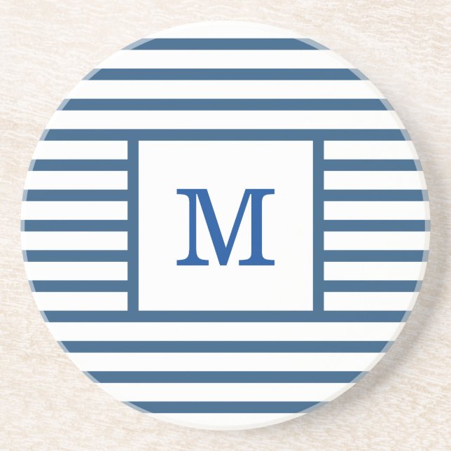 Anpassningsbar Monogram för mörk blått och vita Ra Underlägg (Framsidan)