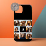 Anpassningsbar Monogram för svartvitt fotokollage<br><div class="desc">Du kan använda Instagram-foton för den här designen. Använda 8-kvadratfoton som skapar en unik och personlig gåva. Om du behöver justera bilder klickar du på verktyg för att anpassa ändringar.</div>