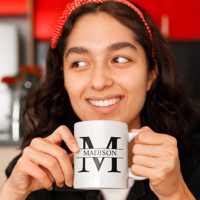 Anpassningsbar Monogram Första Namn-kaffet Mugg (Skapare uppladdad)