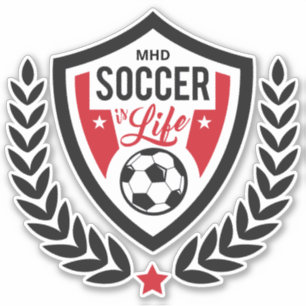 Anpassningsbar monogram Fotboll, Logotyp Klistermärken