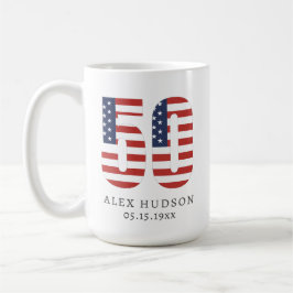 Anpassningsbar Monogram Foto 50:e Pappa-morfar-föd Kaffemugg