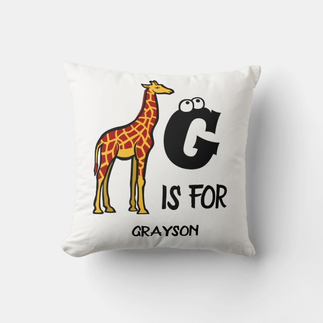 Anpassningsbar monogram G är avsett för Giraffe sö Kudde (Framsida)