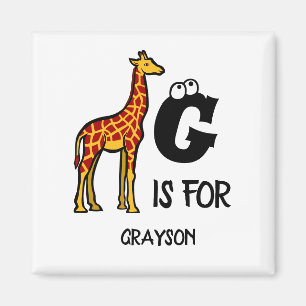 Anpassningsbar monogram G är avsett för Giraffe sö Magnet