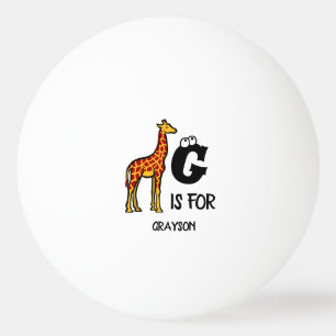 Anpassningsbar monogram G är avsett för Giraffe sö Pingisboll