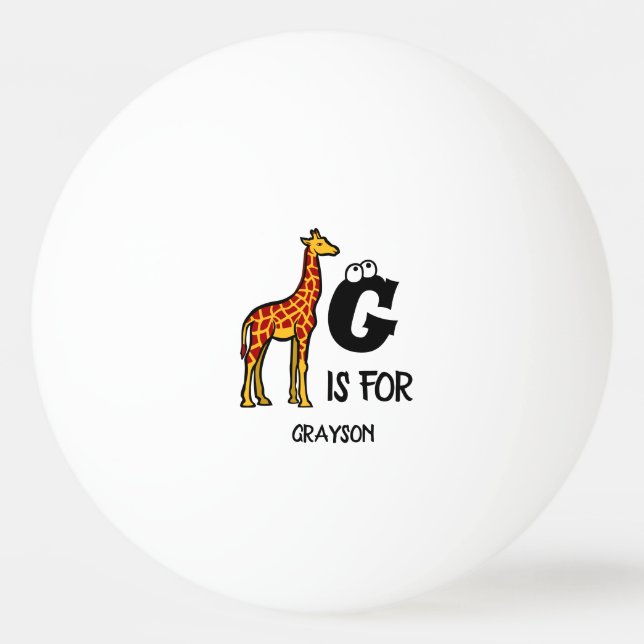 Anpassningsbar monogram G är avsett för Giraffe sö Pingisboll (Framsidan)