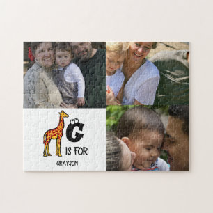 Anpassningsbar monogram G är avsett för Giraffe sö Pussel