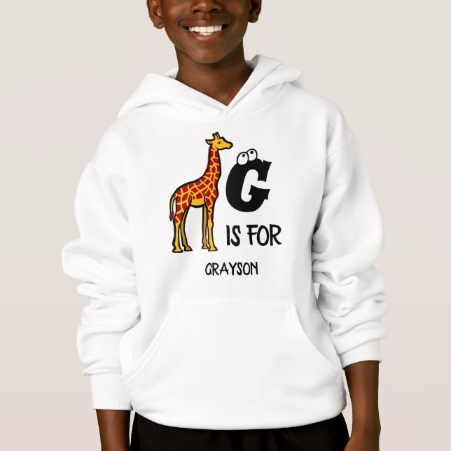 Anpassningsbar monogram G är avsett för Giraffe sö T Shirt (Framsida)