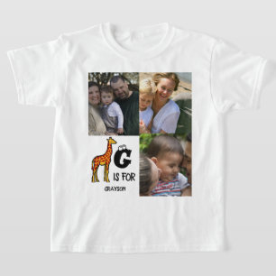 Anpassningsbar monogram G är avsett för Giraffe sö T Shirt