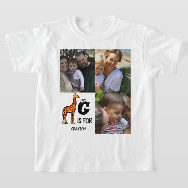 Anpassningsbar monogram G är avsett för Giraffe sö T Shirt (Laydown)