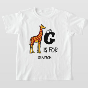 Anpassningsbar monogram G är avsett för Giraffe sö T Shirt