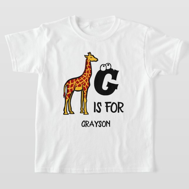 Anpassningsbar monogram G är avsett för Giraffe sö T Shirt (Laydown)
