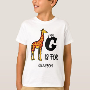 Anpassningsbar monogram G är avsett för Giraffe sö T Shirt