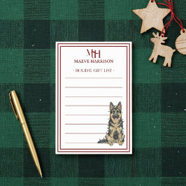 Anpassningsbar Monogram German Shepherd Helgdag Gi Post-it Block