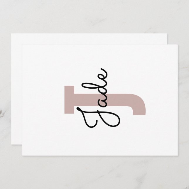 Anpassningsbar Monogram Gift för Namn från och med Inbjudningar (Fram/baksida)