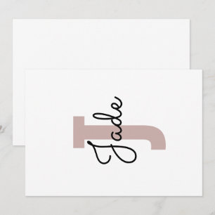Anpassningsbar Monogram Gift för Namn från och med Inbjudningar