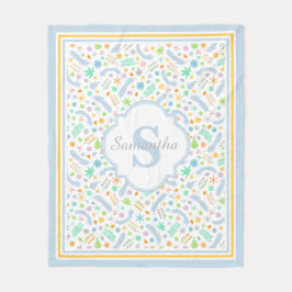 Anpassningsbar Monogram Girl Fleece Blanket, Mediu