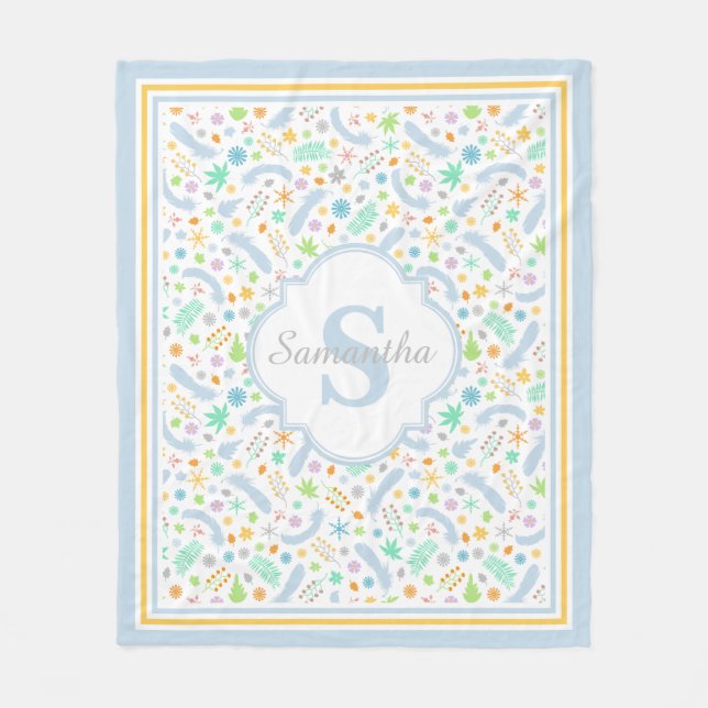 Anpassningsbar Monogram Girl Fleece Blanket, Mediu (Framsidan)