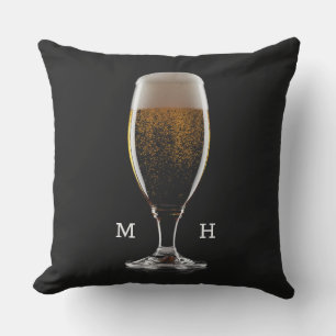 Anpassningsbar Monogram glas av öl Kudde