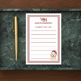 Anpassningsbar Monogram Golden Retriever Helgdag G Post-it Block