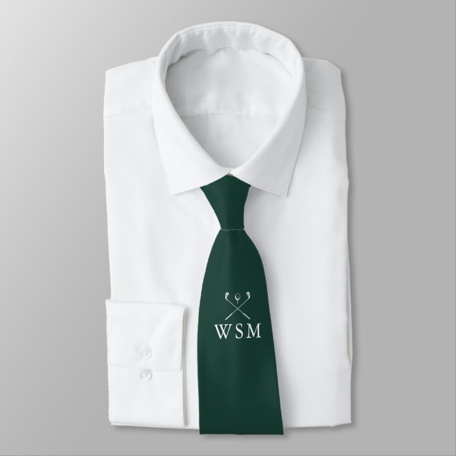 Anpassningsbar Monogram Golf Klubbs Emerald Grönt  Slips (Bunden)