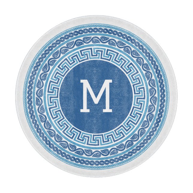 Anpassningsbar Monogram Grekiska Mönster (Framsidan)