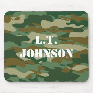 Anpassningsbar, monogram grönt armékamouflage, mus musmatta