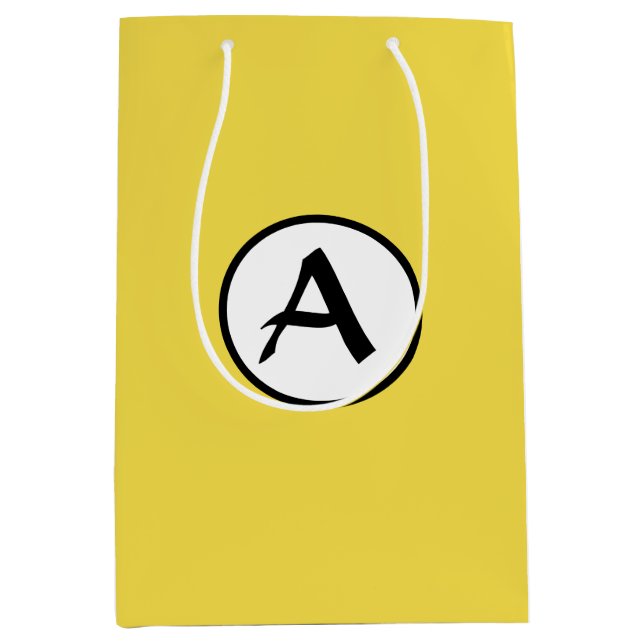 ANPASSNINGSBAR MONOGRAM GULT GIFT BAG (Framsidan)