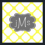 Anpassningsbar Monogram Gult och White Art Deco Mö Poster<br><div class="desc">En mönster av de moderna konsthändarformerna har en solig gult. Ett dekorativt grått-monogramcenter är enkelt för dig att anpassa dig till din ursprungliga version. Det skulle vara en underbar gåva från bröllop. Kontakta mig gärna om du behöver hjälp med att anpassa dig.</div>