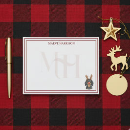 Anpassningsbar Monogram Helgdag Dachshund Reindeer Post-it Block