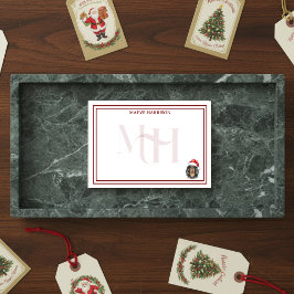 Anpassningsbar Monogram Helgdag Dachshund Santa Ha Post-it Block