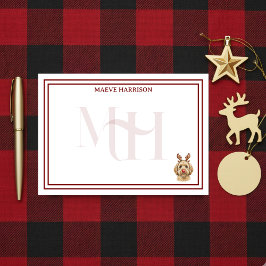 Anpassningsbar Monogram Helgdag Golden Doodle Rein Post-it Block