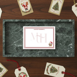 Anpassningsbar Monogram Helgdag Golden Doodle Sant Post-it Block